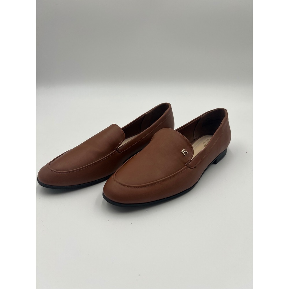 Liz Claiborne Brown Faux Leather Memory Foam Loafers Size 8 Womens Flats